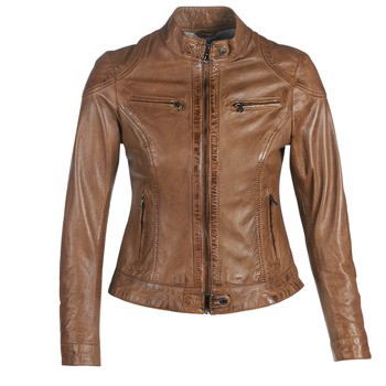 material Women Leather jackets / Imitation leather Oakwood LINA Cognac