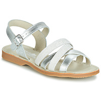 Shoes Girl Sandals Citrouille et Compagnie JAGUINOIX Grey / Silver