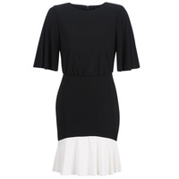 material Women Short Dresses Lauren Ralph Lauren ELBOW SLEEVE DAY DRESS Black / White