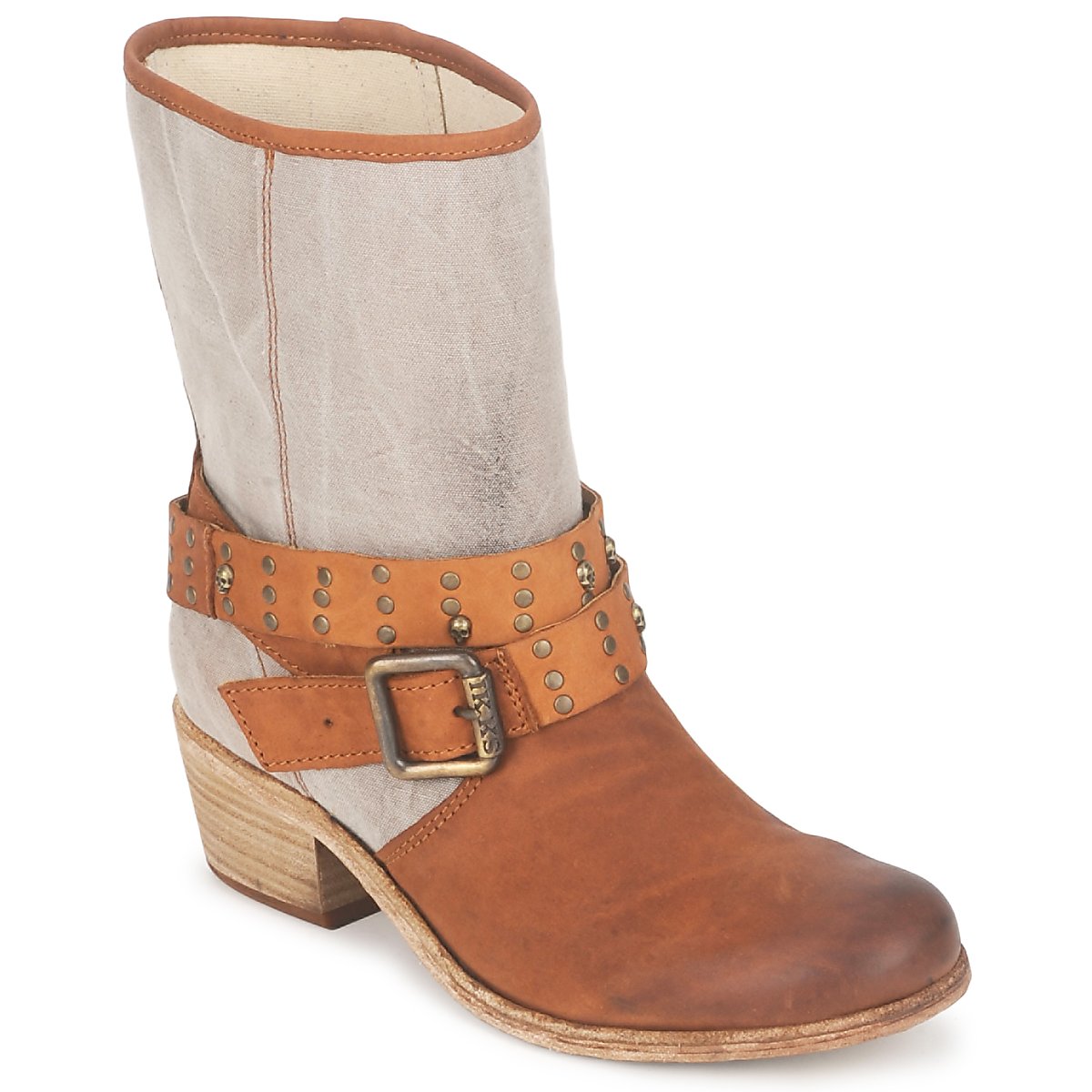 Shoes Women Boots Ikks INES Brown / Taupe