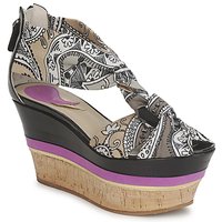 Shoes Women Sandals Etro 3467 Grey / Black / Violet