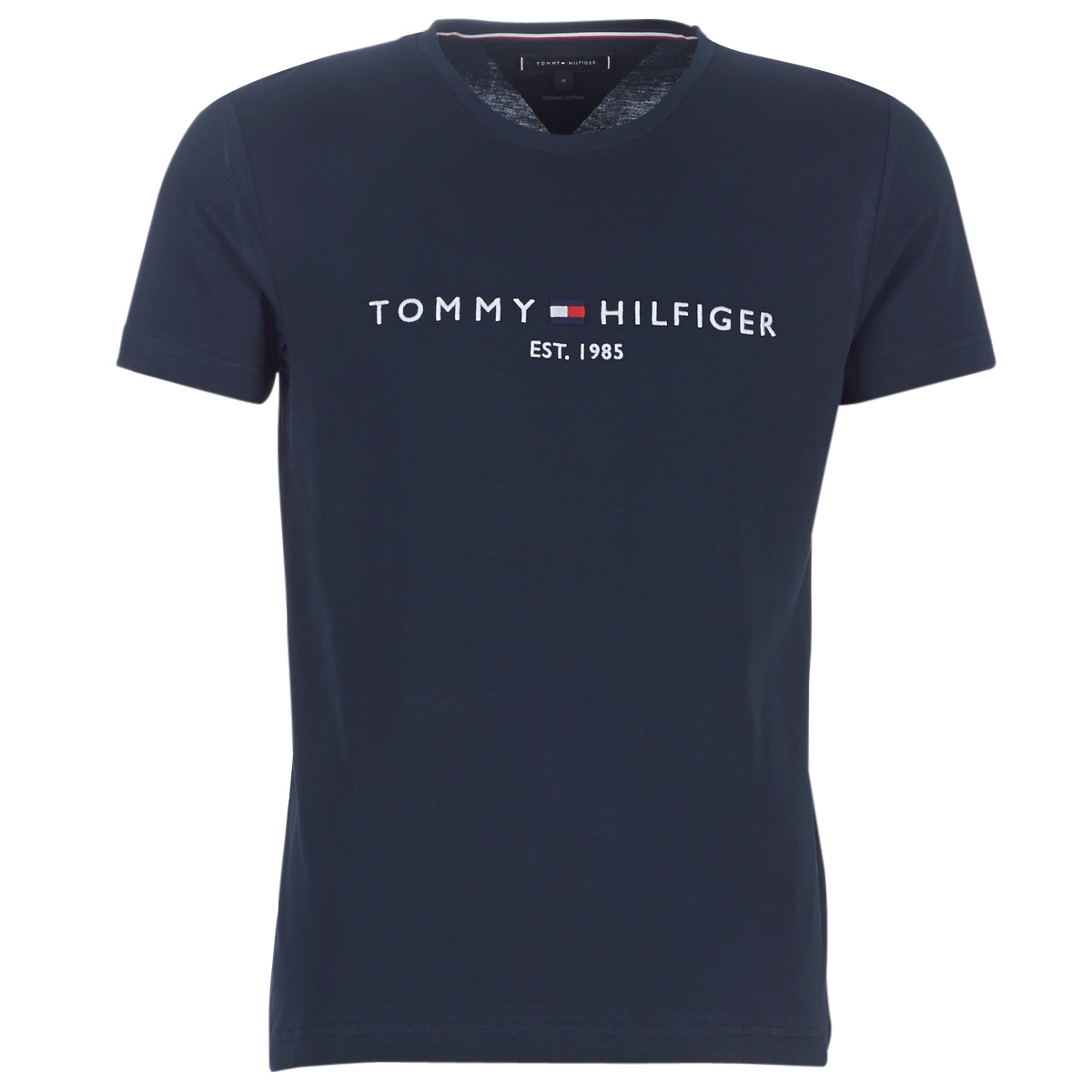 Tommy Hilfiger TOMMY FLAG HILFIGER TEE Marine Fast delivery Spartoo  Europe Clothing short-sleeved t-shirts Men 55,00 €