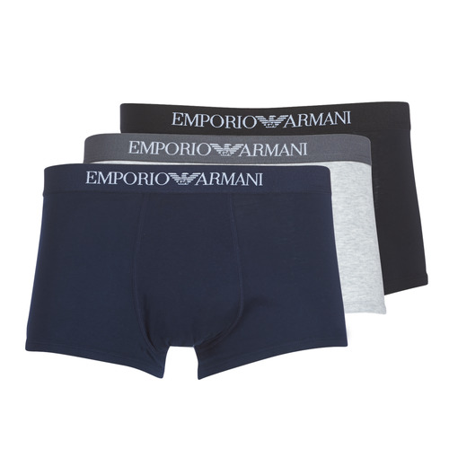 Emporio Armani CC722-PACK DE 3 Marine / Grey / Black - Fast delivery |  Spartoo Europe ! - Underwear Boxer shorts Men 50,00 €
