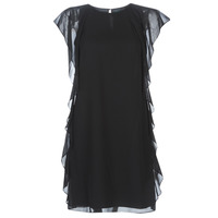 material Women Short Dresses Lauren Ralph Lauren RUFFLED GEORGETTE DRESS Black