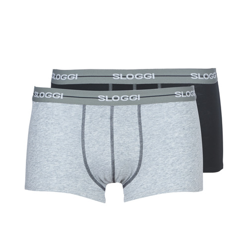 sticker links Structureel Sloggi MEN START X 2 Grey / Black - Fast delivery | Spartoo Europe ! -  Underwear Boxer shorts Men 22,00 €