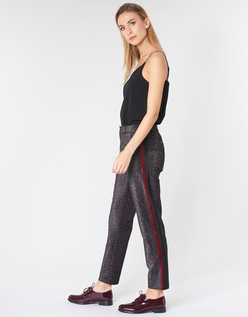 Maison Scotch TAPERED LUREX PANTS WITH VELVET SIDE PANEL Grey