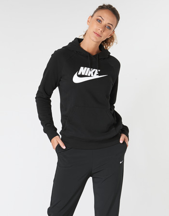 material Women sweaters Nike W NSW ESSNTL HOODIE PO  HBR Black