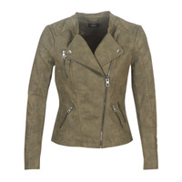 material Women Leather jackets / Imitation leather Only ONLAVA Kaki