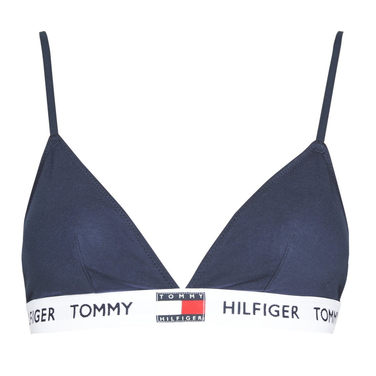 Tommy Hilfiger 85 logo padded triangle bralette in white