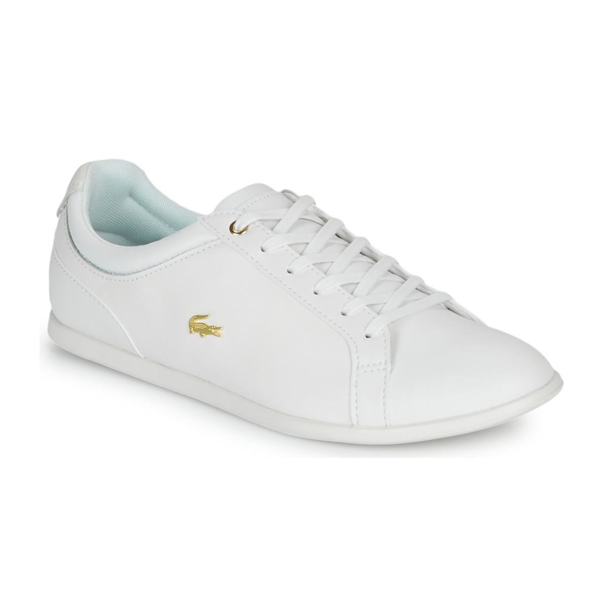 lacoste shoes white and gold