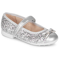 Shoes Girl Ballerinas Geox JR PLIE' Silver
