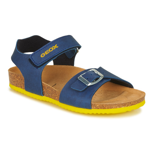 Shoes Children Sandals Geox GHITA BOY Blue / Yellow