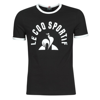 material Men short-sleeved t-shirts Le Coq Sportif ESS Tee SS N°3 M Black / White
