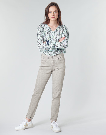 material Women 5-pocket trousers Cream ANNIE Grey