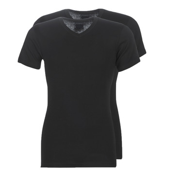 material Men short-sleeved t-shirts Athena T SHIRT COL V Black
