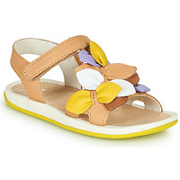 Shoes Girl Sandals Camper TWINS Brown / Yellow