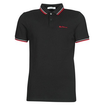 Clothing Men short-sleeved polo shirts Ben Sherman SIGNATURE POLO Black / Red / White