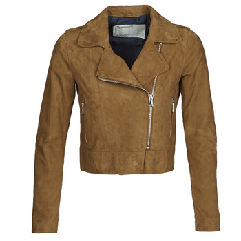 Clothing Women Leather jackets / Imitation leather Oakwood PHOEBE Cognac / Suede