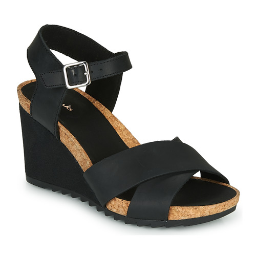clarks black summer sandals