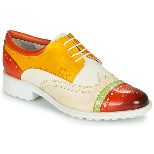 Shoes Women Derby shoes Melvin & Hamilton AMELIE 85 White / Yellow / Brown