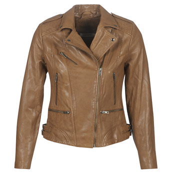 material Women Leather jackets / Imitation leather Naf Naf CHAO Cognac