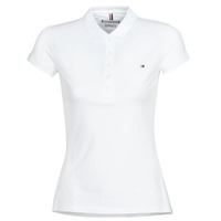 Clothing Women short-sleeved polo shirts Tommy Hilfiger HERITAGE SS SLIM POLO White