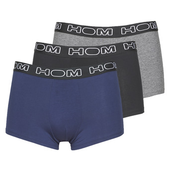 Underwear Men Boxer shorts Hom HOM BOXERLINES BOXER BRIEF PACK X3 Black / Marine / Grey
