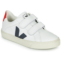 Shoes Children Low top trainers Veja SMALL-ESPLAR-VELCRO White / Blue / Red