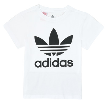 material Children short-sleeved t-shirts adidas Originals TREFOIL TEE White