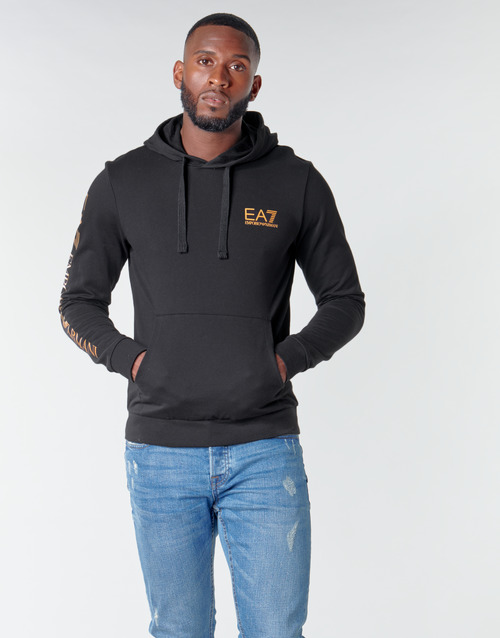 Emporio Armani TRAIN LOGO SERIES M HOODIE RN COFT Black - Fast delivery Spartoo Europe ! - Clothing sweaters Men 131,00 €