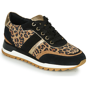 Shoes Women Low top trainers Geox TABELYA Leopard / Black