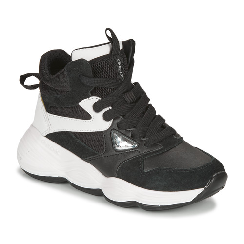Shoes Girl High top trainers Geox BUBBLEX Black / White