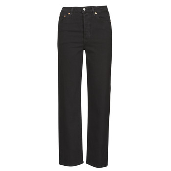 material Women straight jeans Levi's RIBCAGE STRAIGHT ANKLE  black / Heart