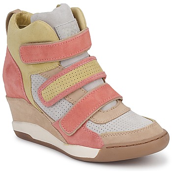 Shoes Women High top trainers Ash ALEX Coral / Yellow / Taupe