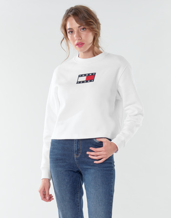 Clothing Women sweaters Tommy Jeans TJW TOMMY FLAG CREW White