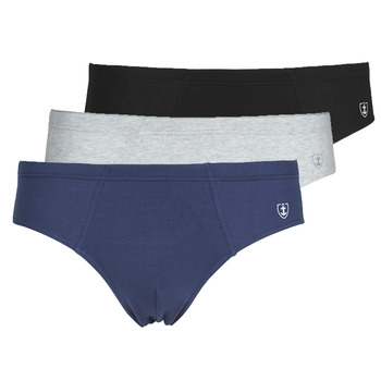 Underwear Men Underpants / Brief Mariner PACK COTON BIO X3 Black / Marine / Grey