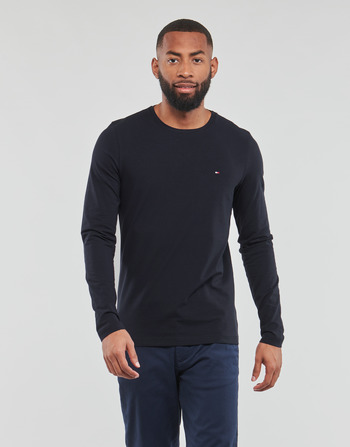 material Men Long sleeved shirts Tommy Hilfiger STRETCH SLIM FIT LONG SLEEVE TEE Black