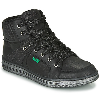 Shoes Girl High top trainers Kickers LOWELL Black
