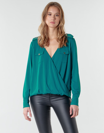 Clothing Women Blouses Marciano SALLY CREPE TOP Green