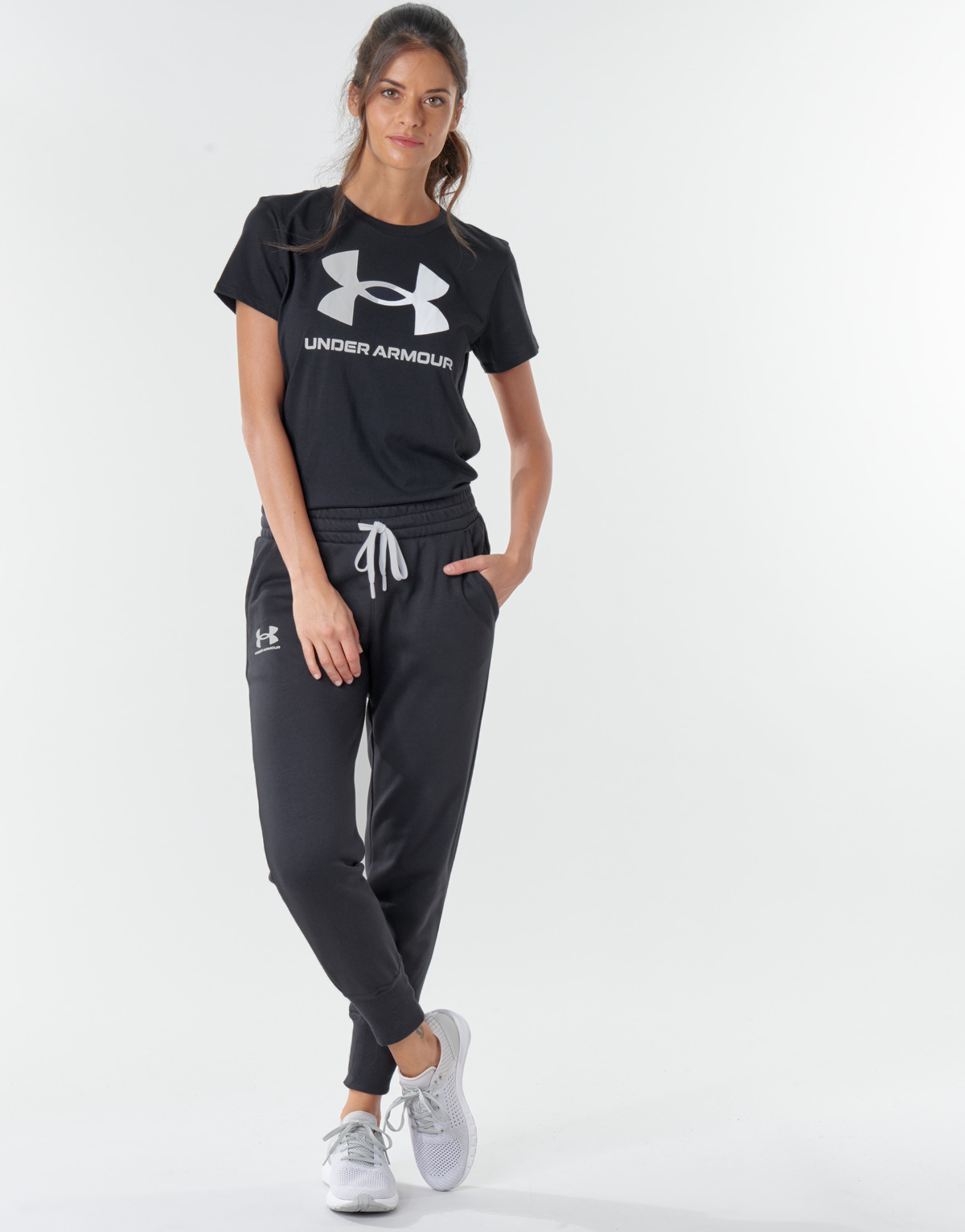 Under Armour RIVAL FLEECE JOGGERS Black - Fast delivery  Spartoo Europe !  - Clothing jogging bottoms Women 48,80 €