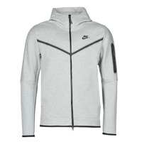 material Men Jackets Nike M NSW TCH FLC HOODIE FZ WR Grey / Black