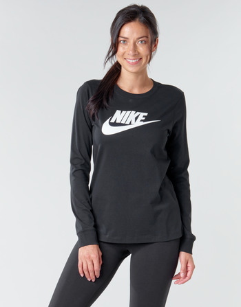 Clothing Women Long sleeved shirts Nike W NSW TEE ESSNTL LS ICON FTR Black