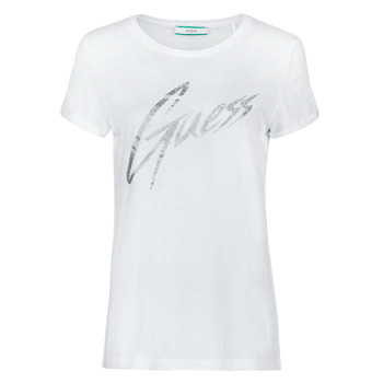 material Women short-sleeved t-shirts Guess SS CN IVONNE TEE White