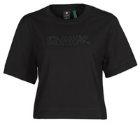 material Women short-sleeved t-shirts G-Star Raw BOXY FIT RAW EMBROIDERY TEE Black