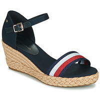 Shoes Women Sandals Tommy Hilfiger SHIMMERY RIBBON MID WEDGE SANDAL Marine