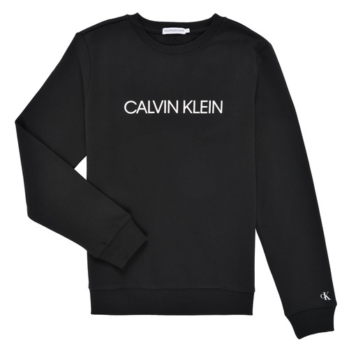material Children sweaters Calvin Klein Jeans INSTITUTIONAL LOGO SWEATSHIRT Black
