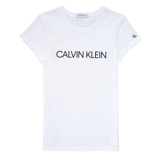 Calvin Klein Jeans INSTITUTIONAL T-SHIRT White - Fast delivery | Spartoo  Europe ! - Clothing short-sleeved t-shirts Child 33,00 €