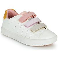 Shoes Girl Low top trainers Geox J SILENEX GIRL White / Pink