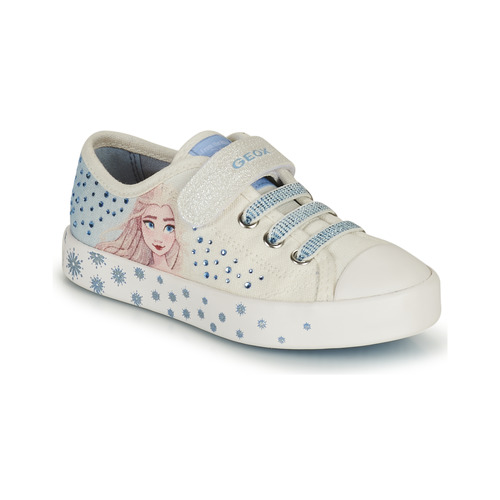 Shoes Girl Low top trainers Geox JR CIAK GIRL White / Blue
