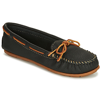 Shoes Women Loafers Minnetonka BOAT MOC Black